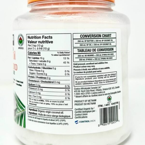 Kirkland Signature Organic Coconut Oil 2.3kg