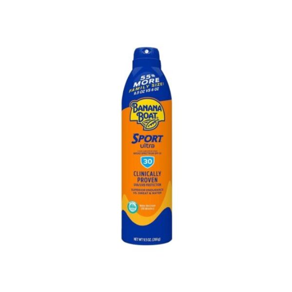 Banana Boat Ultra Sport Clear Sunscreen Spray SPF 30 Value Pack (226g) – Sweat & Water Resistant