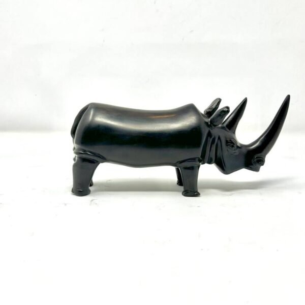 Small Rhino Figurine Ethiopian Art Collectible Co