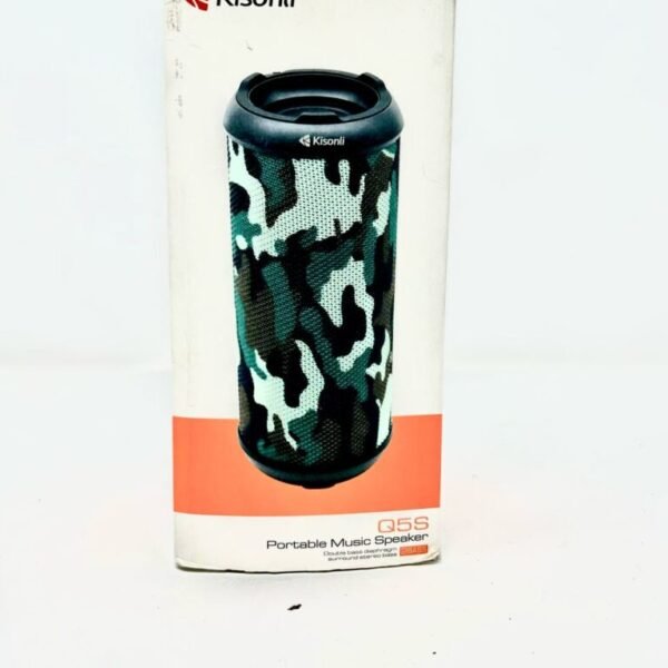 Kisonli Q5S Portable Music Speaker, Cylindrical Bluetooth Speaker With a Camouflage