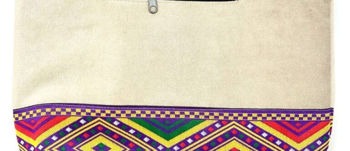 Beige Ethiopian Hand-Crafted Handbag