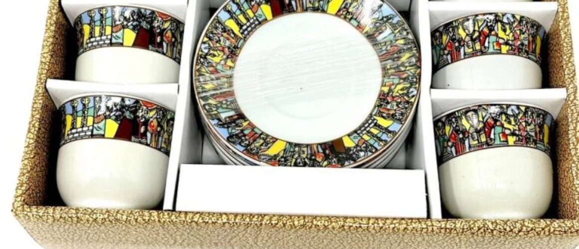 Queen of Sheba Coffee Set (የንግስት ማክዳ ታሪክ ሲኒ)