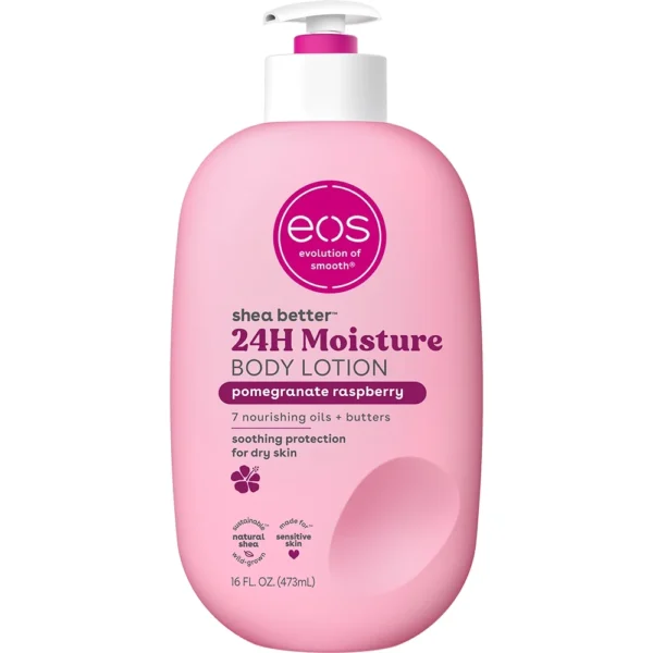 eos Shea Better Body Lotion - Pomegranate Raspberry, for Dry Skin, 16 fl oz