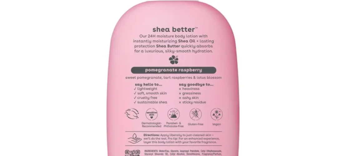 eos Shea Better Body Lotion - Pomegranate Raspberry, for Dry Skin, 16 fl oz