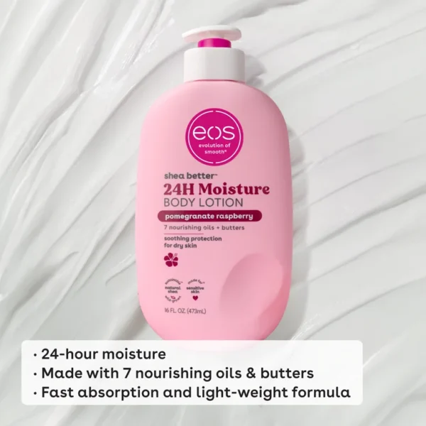 eos Shea Better Body Lotion - Pomegranate Raspberry, for Dry Skin, 16 fl oz - Image 4