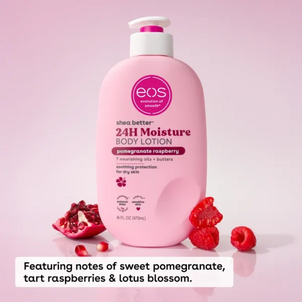 eos Shea Better Body Lotion - Pomegranate Raspberry, for Dry Skin, 16 fl oz - Image 3