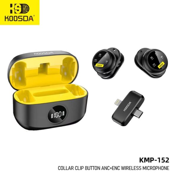 KOOSDA KMP-152 ANC+ENC Collar Clip Button Wireless Microphone