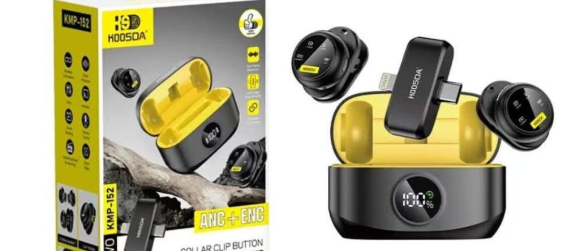 KOOSDA KMP-152 ANC+ENC Collar Clip Button Wireless Microphone