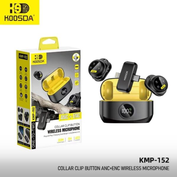 KOOSDA KMP-152 ANC+ENC Collar Clip Button Wireless Microphone - Image 2