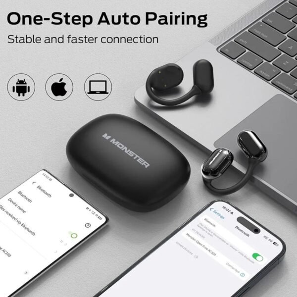 Monster Open Free AC100 Air Conduction Sports Wireless Headphones