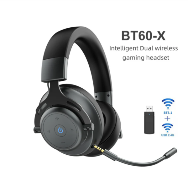 Abingo BT60-X Dual Wireless gaming headset with Microphone for PS5, PS4, PC, Mobile, Switch: 2.4GHz Wireless+Bluetooth - Image 2