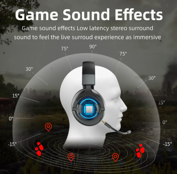 Abingo BT60-X Dual Wireless gaming headset with Microphone for PS5, PS4, PC, Mobile, Switch: 2.4GHz Wireless+Bluetooth - Image 4