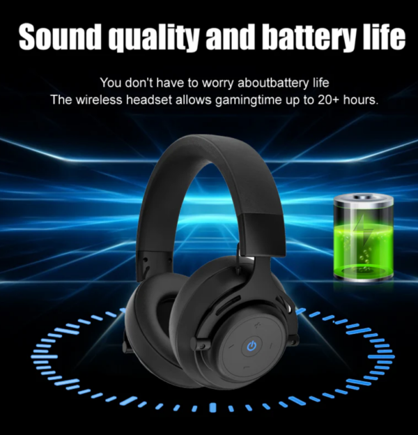 Abingo BT60-X Dual Wireless gaming headset with Microphone for PS5, PS4, PC, Mobile, Switch: 2.4GHz Wireless+Bluetooth - Image 3