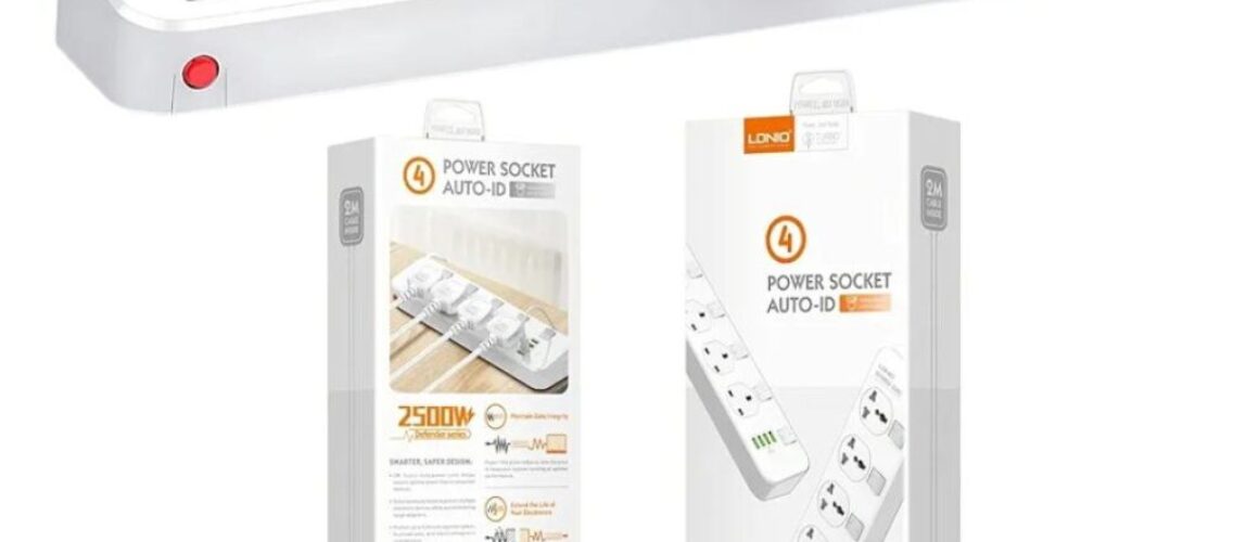 LDNIO Universal Power Strip(ማከፋፈያ) with 5 Power Sockets & 4 USB Ports