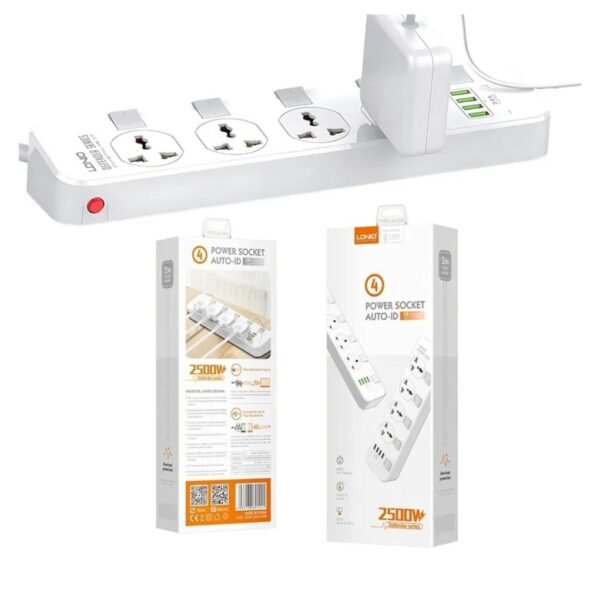 LDNIO Universal Power Strip(ማከፋፈያ) with 5 Power Sockets & 4 USB Ports
