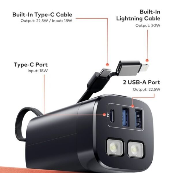 PowerEasy | 20000mAh Powerbank
Built-In Cable 22.5W