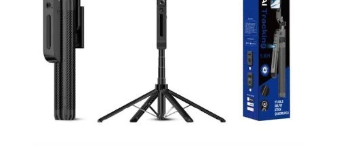 C12 AI Tracking Selfie Stick & Tripod with 360° Auto Face Tracking, Remote Control & Extendable Stand