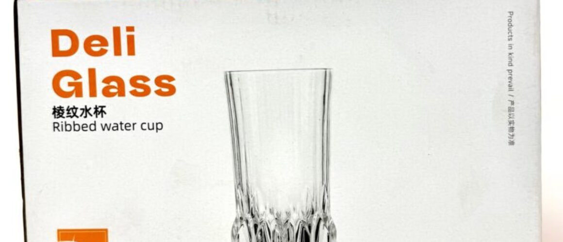 Deli Ribbed Water Glass Set 6 Pieces 350ml Drinking Glasses