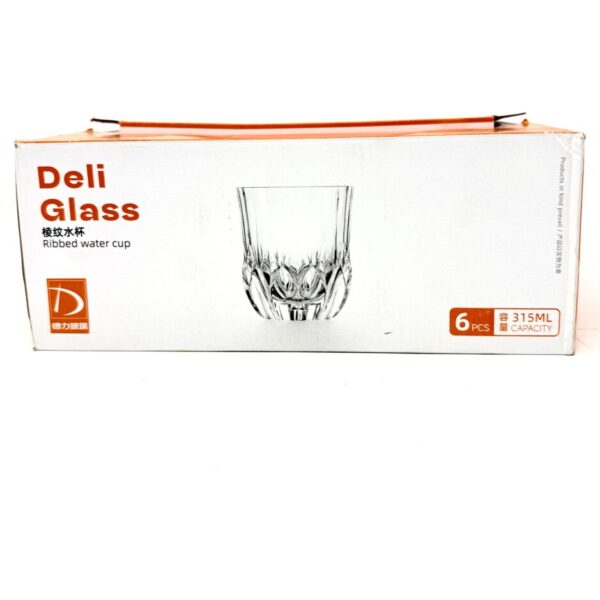 Deli Ribbed Water Glass Set 6 Pieces 315ml