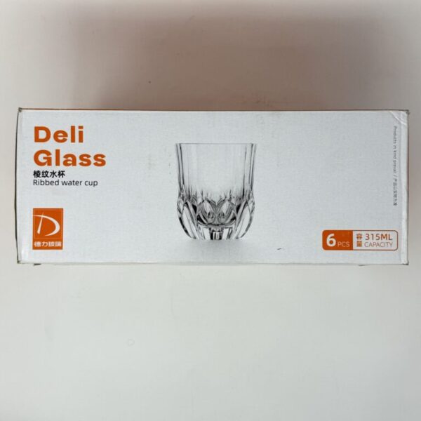 Deli Ribbed Water Glass Set 6 Pieces 315ml