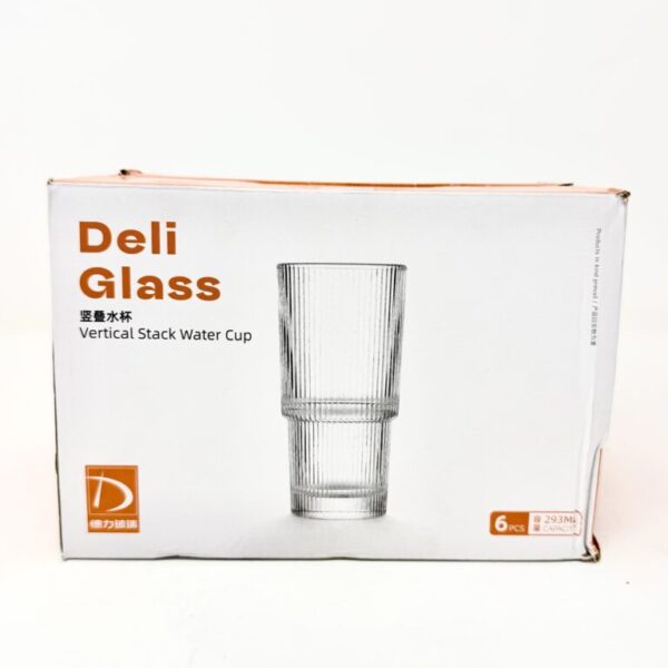 Deli Vertical Stack Water Glass Set 6 Pieces 293ml