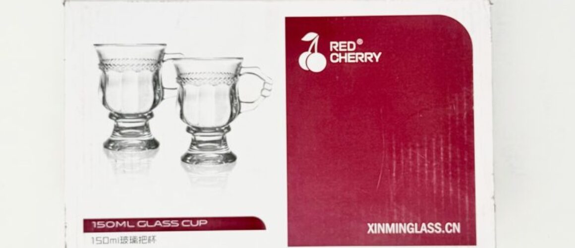 Red Cherry Glass Cup Set 6 Pieces 150ml