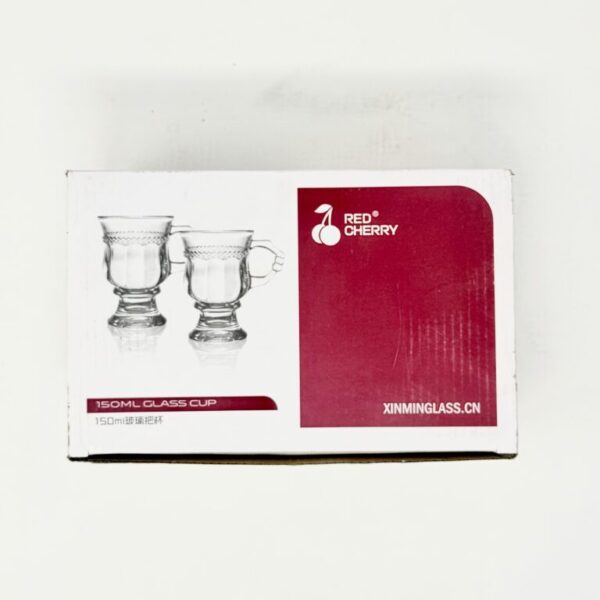 Red Cherry Glass Cup Set 6 Pieces 150ml