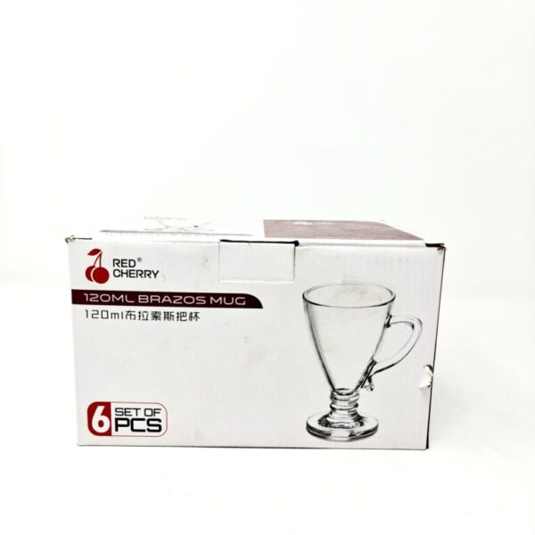 Red Cherry Brazos Glass Cup Set 6 Pieces 120ml