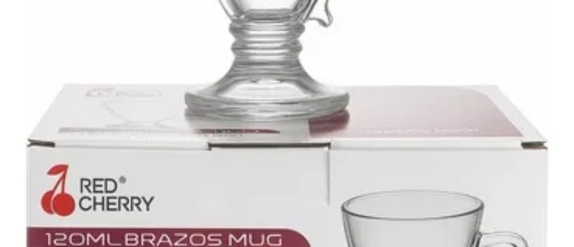 Red Cherry Brazos Glass Cup Set 6 Pieces 120ml