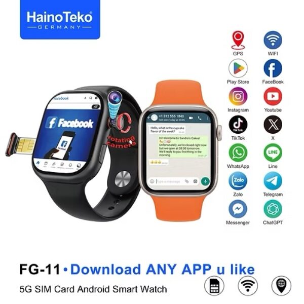 Haino Teko FG-11 5G Android Smartwatch | 4GB RAM, 64GB ROM, SIM Card & Camera