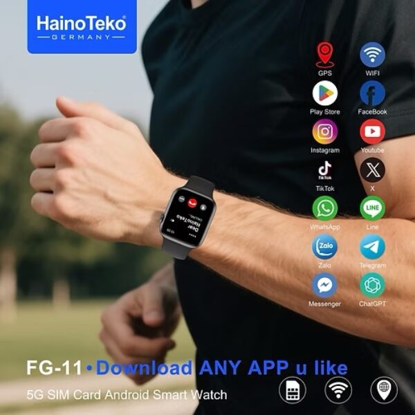 Haino Teko FG-11 5G Android Smartwatch | 4GB RAM, 64GB ROM, SIM Card & Camera