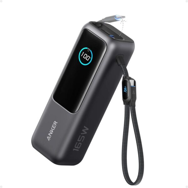 Anker Laptop Power Bank (Original) (25000mAh, 165W) with Built-In & Retractable Cables - Black