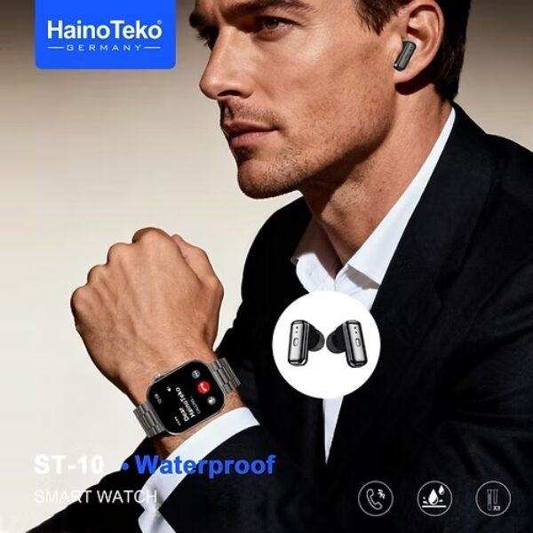 Haino Teko ST-10 Smart Watch & Built-In Earbuds | 3 Straps | AMOLED Display