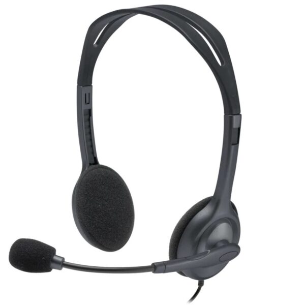 Logitech H111 Stereo Headset with Noise-Canceling Microphone – 3.5mm Jack Wired Headphones for Office, Zoom, and Online Classes