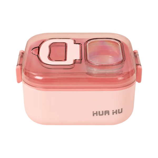 HUA HU Premium Double-Layer Stainless Steel Bento Lunch Box – Leak-Proof 2-Tier Thermal Food Container