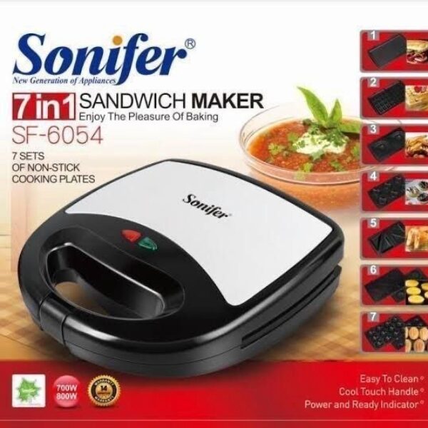 Sonifer Multi Snacks Maker (3-in-1, 5-in-1, 7-in-1) Non-Stick Electric Sandwich, Waffle & Donut Maker in Ethiopia