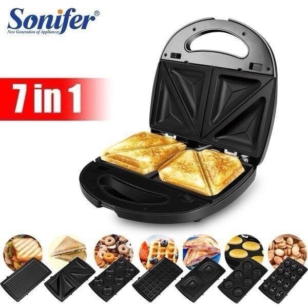 Sonifer Multi Snacks Maker (3-in-1, 5-in-1, 7-in-1) Non-Stick Electric Sandwich, Waffle & Donut Maker in Ethiopia