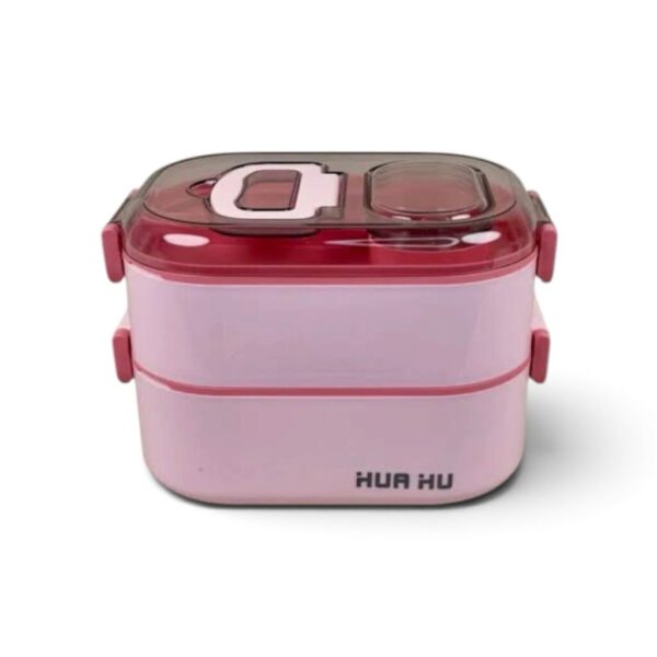 HUA HU Premium Double-Layer Stainless Steel Bento Lunch Box – Leak-Proof 2-Tier Thermal Food Container