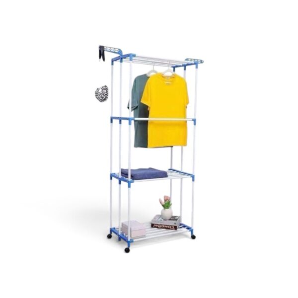 Heavy Duty 4-Tier Clothes Drying Rack with Wheels – 60 Kg Capacity