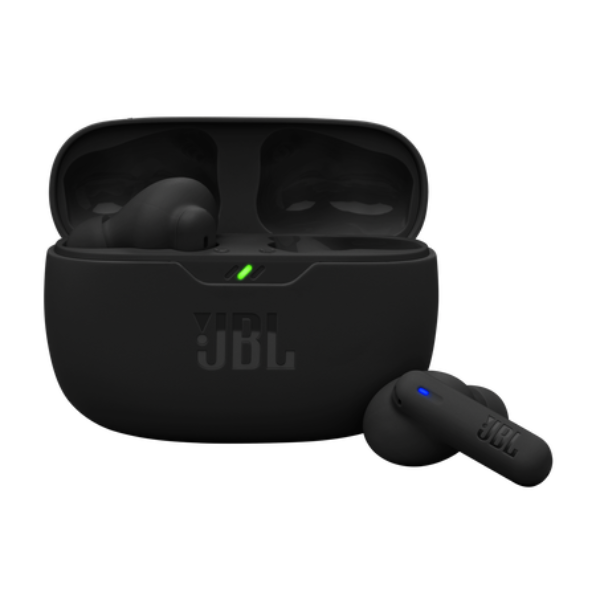 JBL Vibe Beam 2 የድምፅ ማፈኛ ያለው እውነተኛ ገመድ አልባ የጆሮ ማዳመጫ – ጥቁር