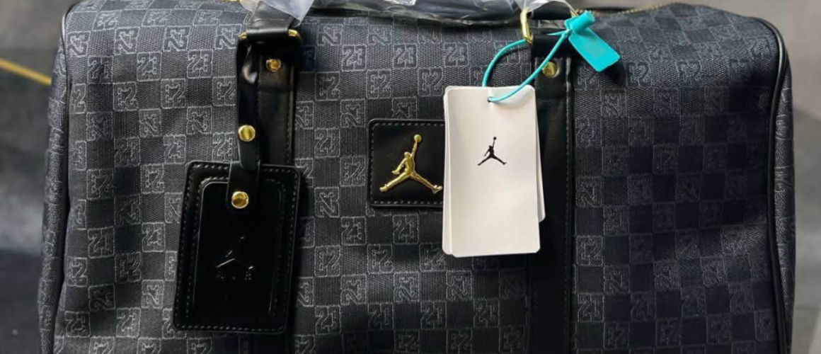 Jordan Monogram Duffle Bag – Premium Streetwear Travel & Gym Bag (Black)