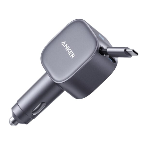 Anker Nano 75W Fast Car Charger with Built-In Retractable USB-C Cable (Model A2738)